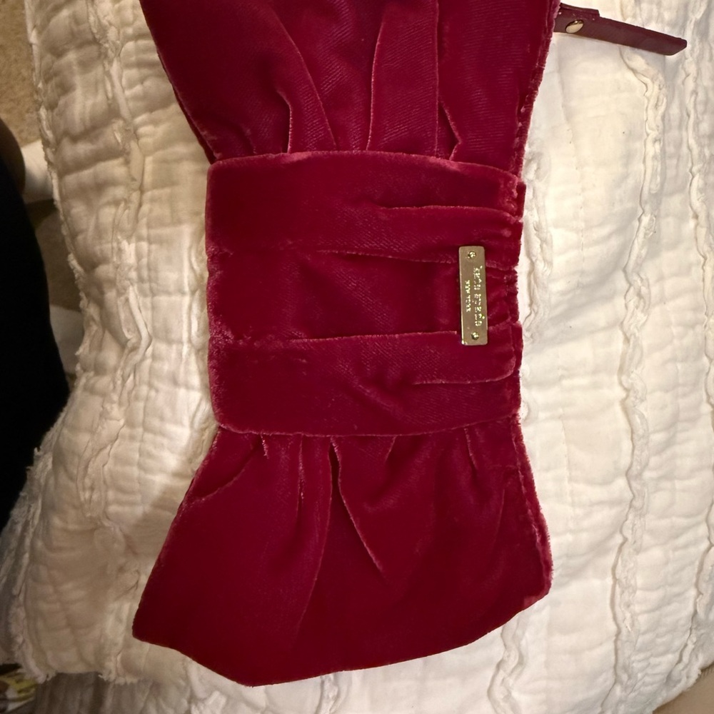 NWOT Kate Spade Velvet Clutch with Gold Accents
